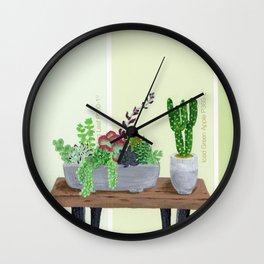 Cacti and Succulents on Greens Wall Clock