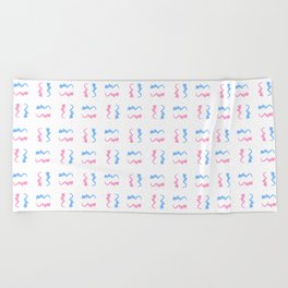 free scribble 2 blue and pink Beach Towel