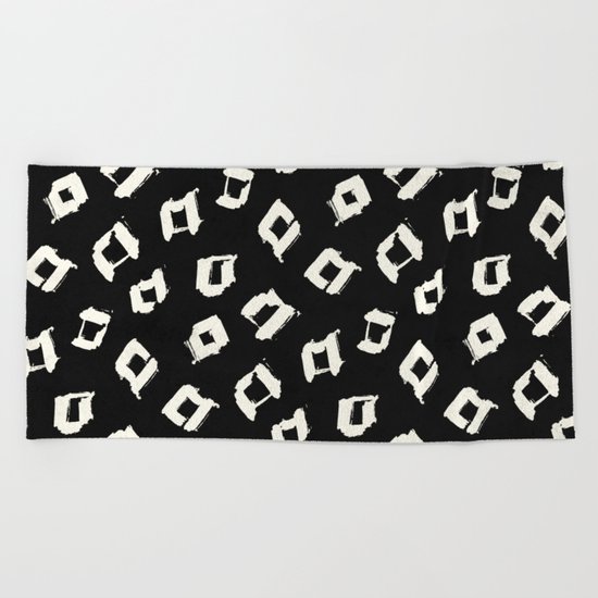 Tribal Square Dots Beach Towel