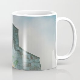 Farmer's Union Coffee Mug | Digital, Sunset, Moody, Photo, Metal, Gray, Color, Summersky, Grainelevator, Montana 