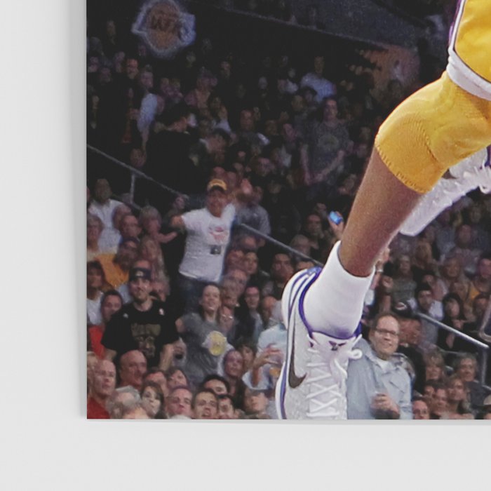 K.B, Kobe#Bryant Dunks Basketball Sports Poster Poster Framed Canvas by  daidocas