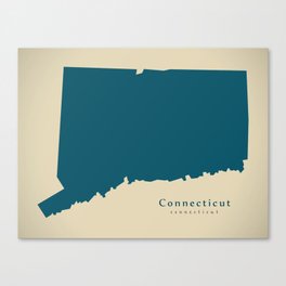 Modern Map - Connecticut state USA Canvas Print