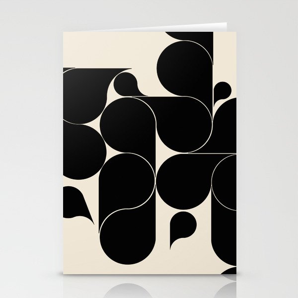 Black mid century drops Stationery Cards
