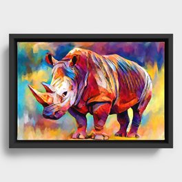 Rhinoceros Framed Canvas