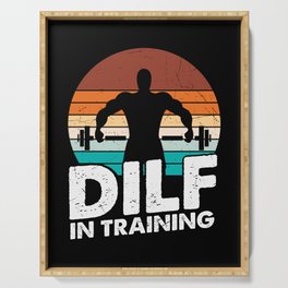 DILF In Training Funny Vintage Serving Tray
