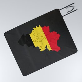 Belgium Flag Map Picnic Blanket