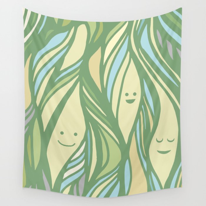 Cute smiling leaves baby Wall Tapestry