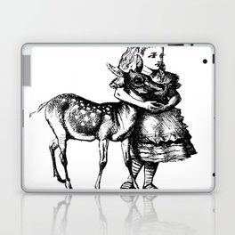 Alice and the Fawn in Black with Transparent Background Laptop Skin