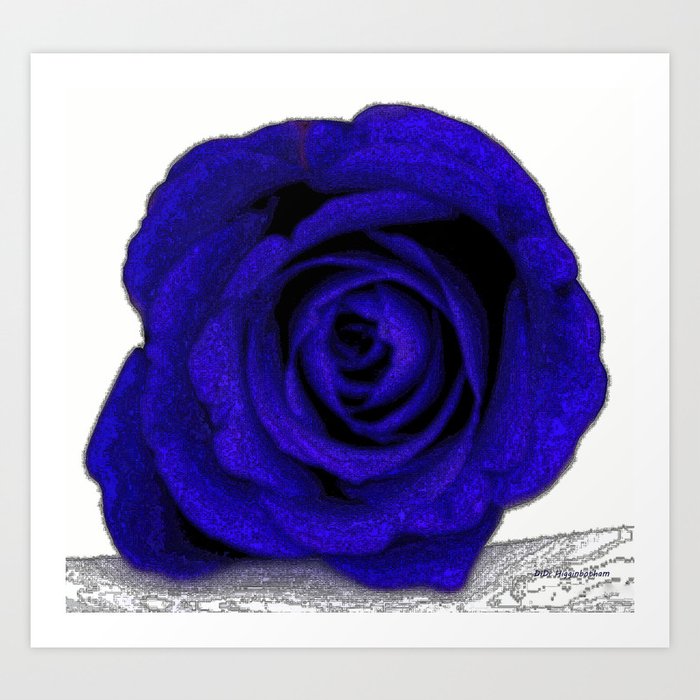 Blue Rose Poster Edges Art Print