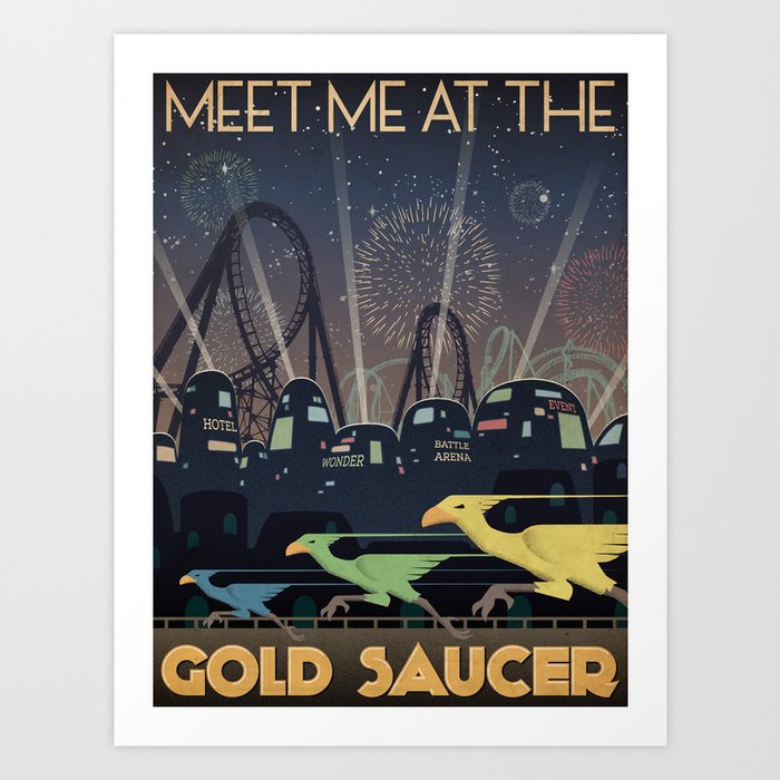 Final Fantasy VII Gold Saucer Travel Poster Kunstdrucke Final Fantasy VII Gold Saucer Travel Poster Kunstdrucke