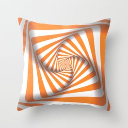 Optical Illusion - Orange Throw Pillow