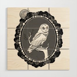 Night Owl Oval Wood Wall Art
