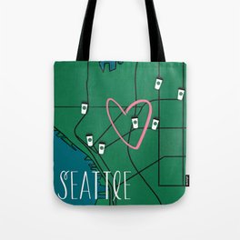 Seattle Starbucks Coffee Shop Map Tote Bag