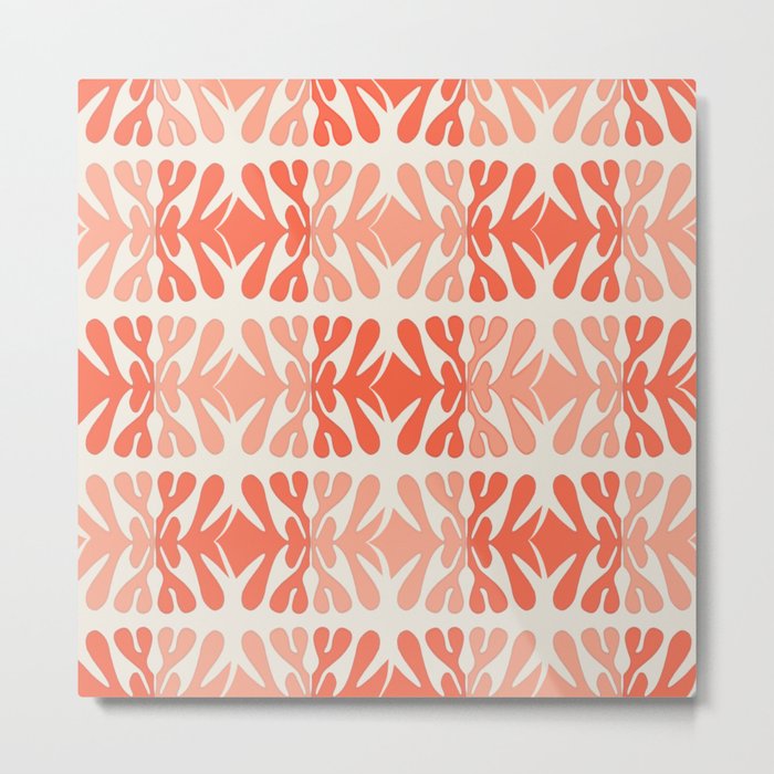 Abstract Organic Shape Pattern - Coral Metal Print
