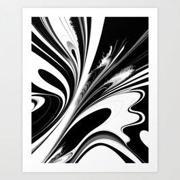 Black And White Abstract Design: Elegant Swirl Art Art Print