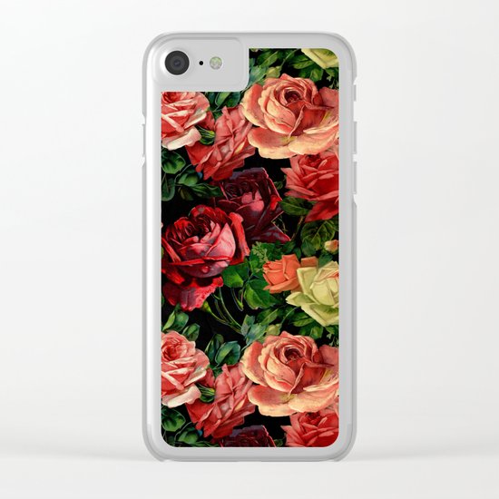 Vintage & Shabby-chic - floral roses flowers rose Clear iPhone Case