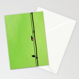 Abstract Birds On Green Stationery Cards