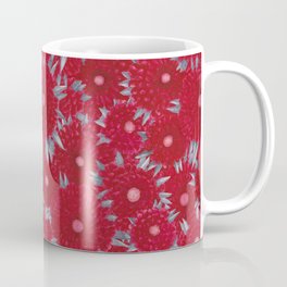 Bright Red Flowers With Gray Leaves Mug