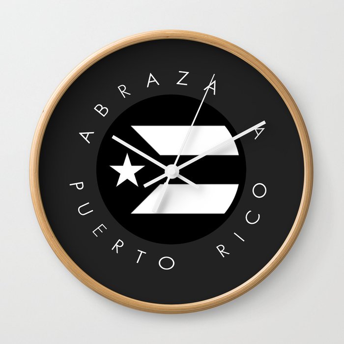 Abraza A Puerto Rico Wall Clock By Vanessaquijano Society6