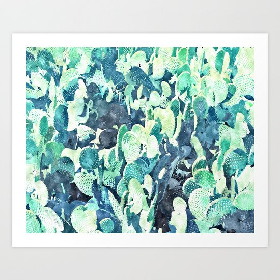 Watercolor Cactus ||| #society6 #decor #buyart Art Print