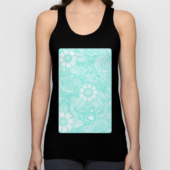 Henna Design - Aqua Unisex Tank Top