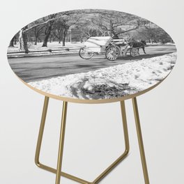 Central Park Black and White Photography Side Table