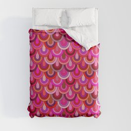 Red and Pink Shingles Duvet Cover