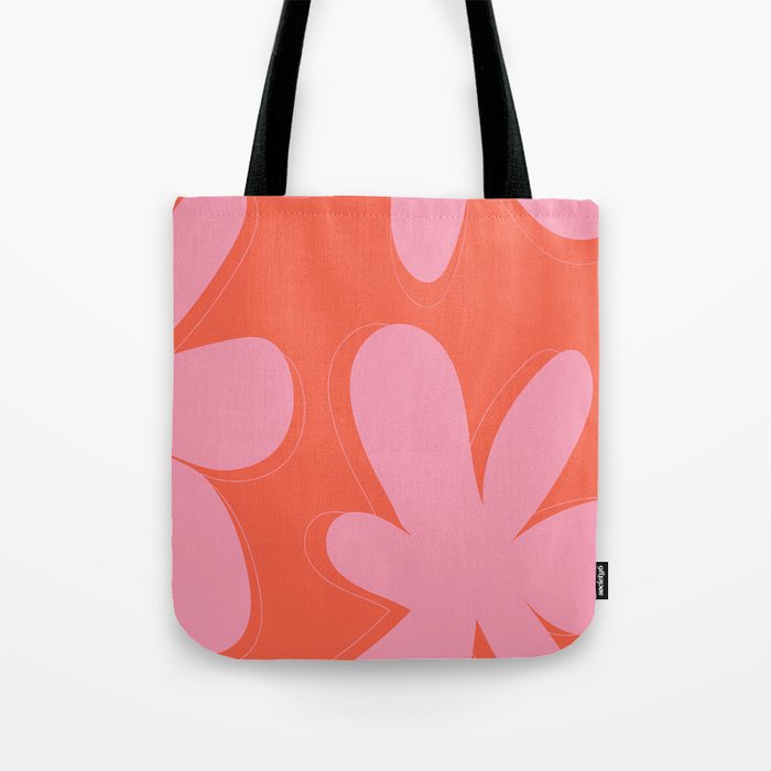 Flower Pink and Red Tote Bag