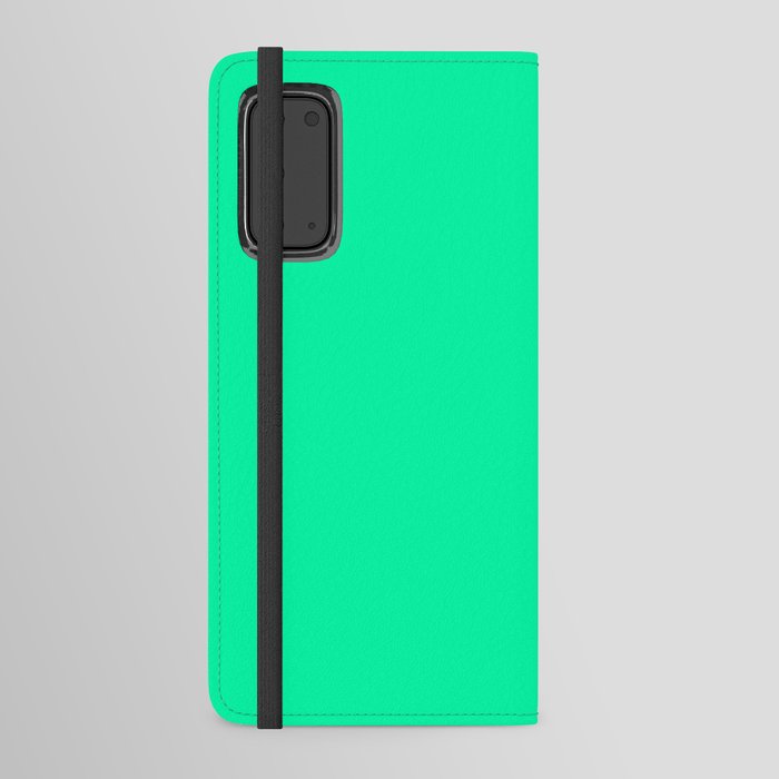 Monochrome green 0-255-170 Android Wallet Case