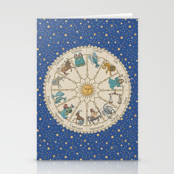 Vintage Astrology Zodiac Wheel Stationery Cards
