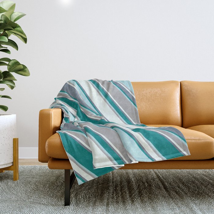 Cream and blue throw best sale blanket