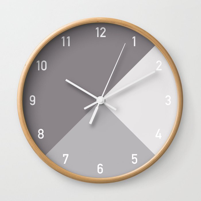 Numbers Clock Geometry Taupe Wall Clock