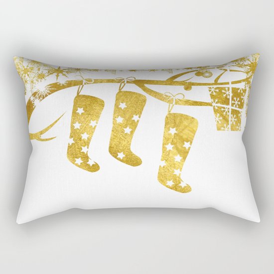 Gold Christmas 02 Rectangular Pillow