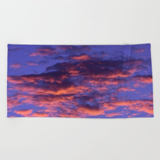 Pink and Blue Sky Beach Towel