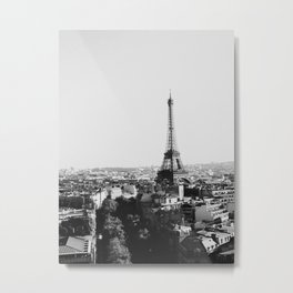 Paris City Sky // Eiffel Tower City Landscape Photography Shot from the top of Champs Elysees France Metal Print | Eiffeltower, Marseille, Bedroomdecor, Grayaesthetic, Whiteaesthetic, Parisskyline, Thelourve, Parisfrance, Vintagetravel, Blackandwhite 