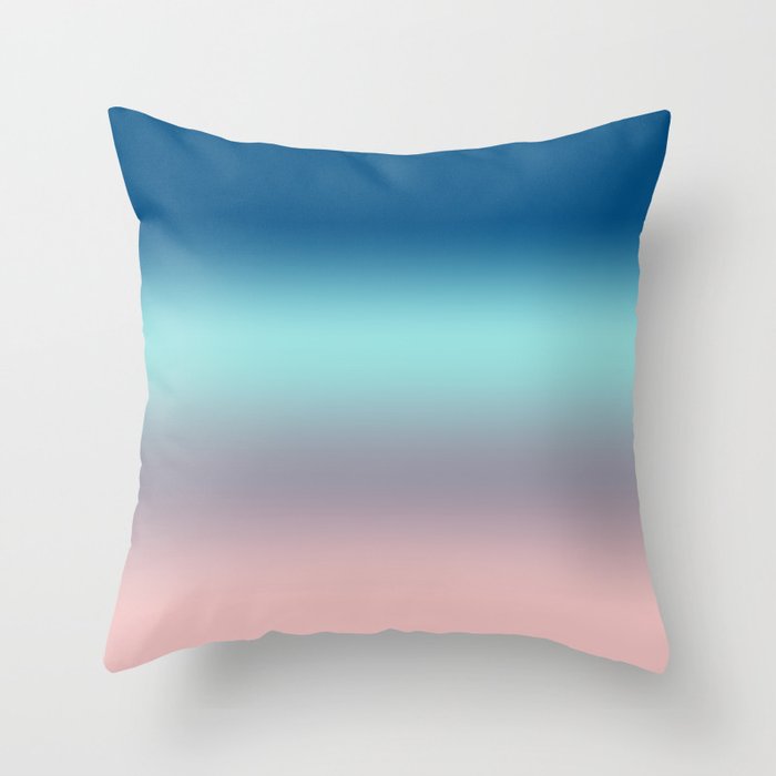 Rose Quartz Lilac Gray Limpet Shell Snorkel Blue Ombre Throw Pillow
