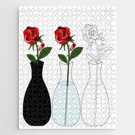 Rose In Bud Vase Jigsaw Puzzle