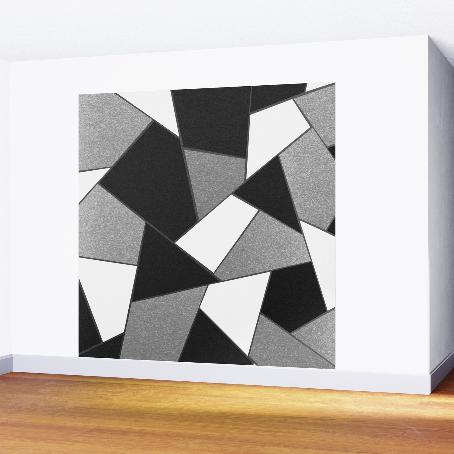 Silver Gray Black White Geometric Glam 1 Geo Decor Art