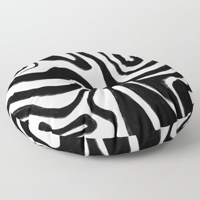 70s 60s Monochrome Swirl Floor Pillow