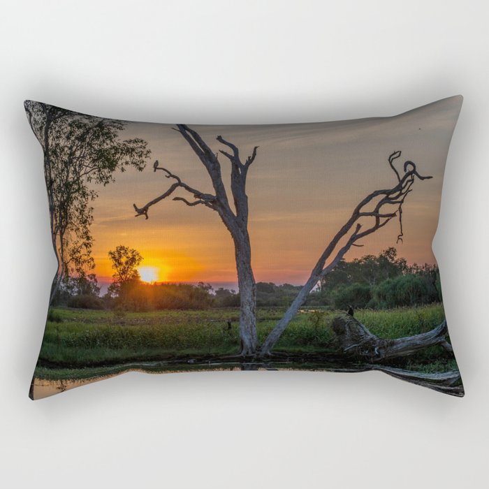 Sunset over Billabong Rectangular Pillow
