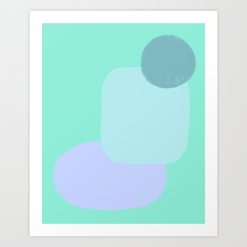 Let S Appreciate Our Shapes No 11 Mint Green Abstract Painting
