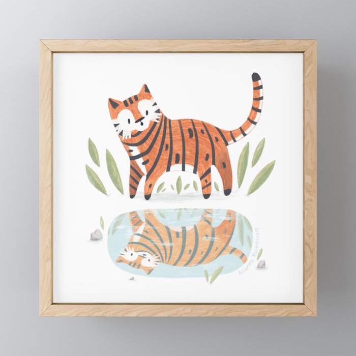 Little Tiger Framed Mini Art Print