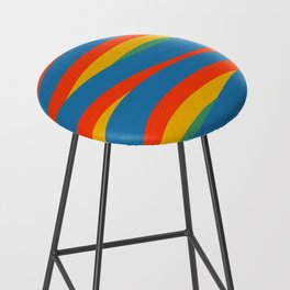 Pop Swirl Wavy Abstract Line Pattern Colorful Bright Blue Red Yellow Green Bar Stool
