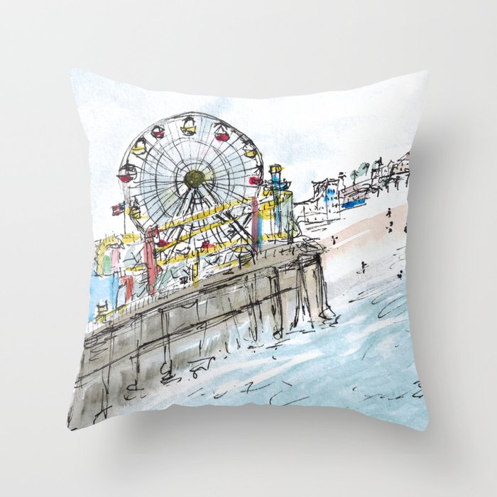 Santa Monica Pier  Throw Pillow