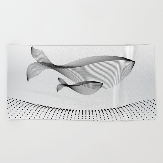 Minimal Whales Beach Towel