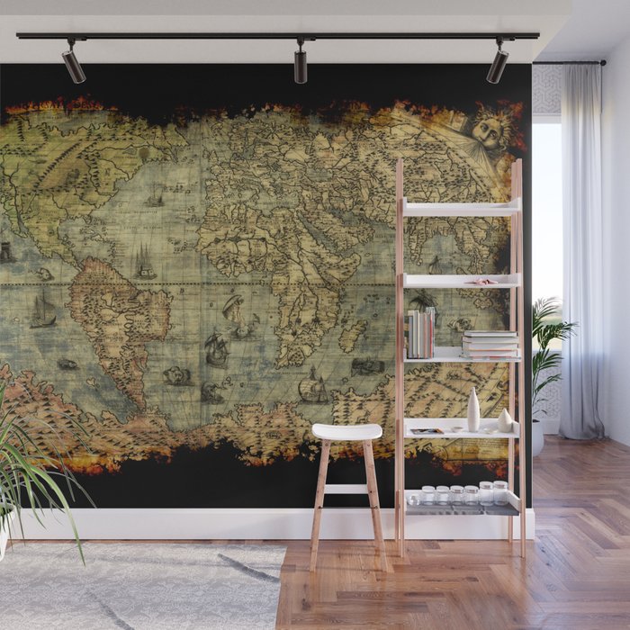 Vintage Old World Map Wall Mural