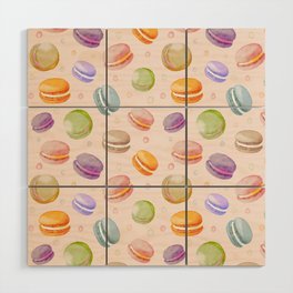 Macarons Pastel Watercolor Wood Wall Art