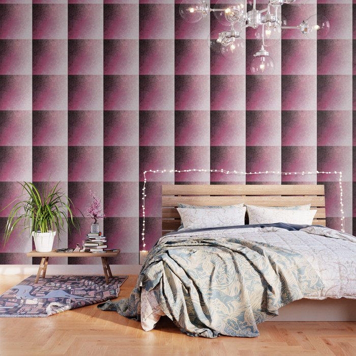 fractal geometric line pattern abstract art in pink Wallpaper