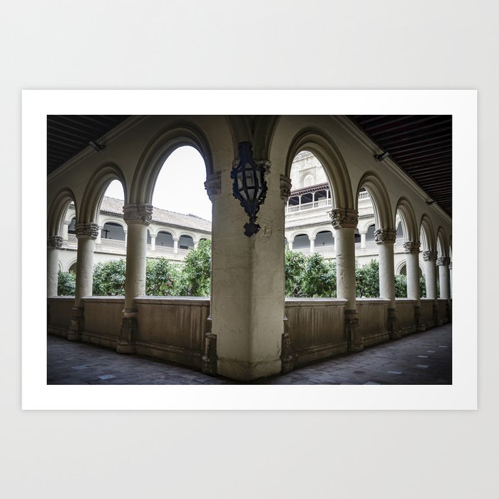 Spanish Cloister With Orange Trees Art Print