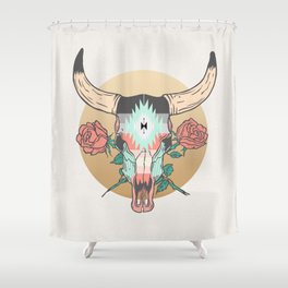 cráneo de vaca Shower Curtain